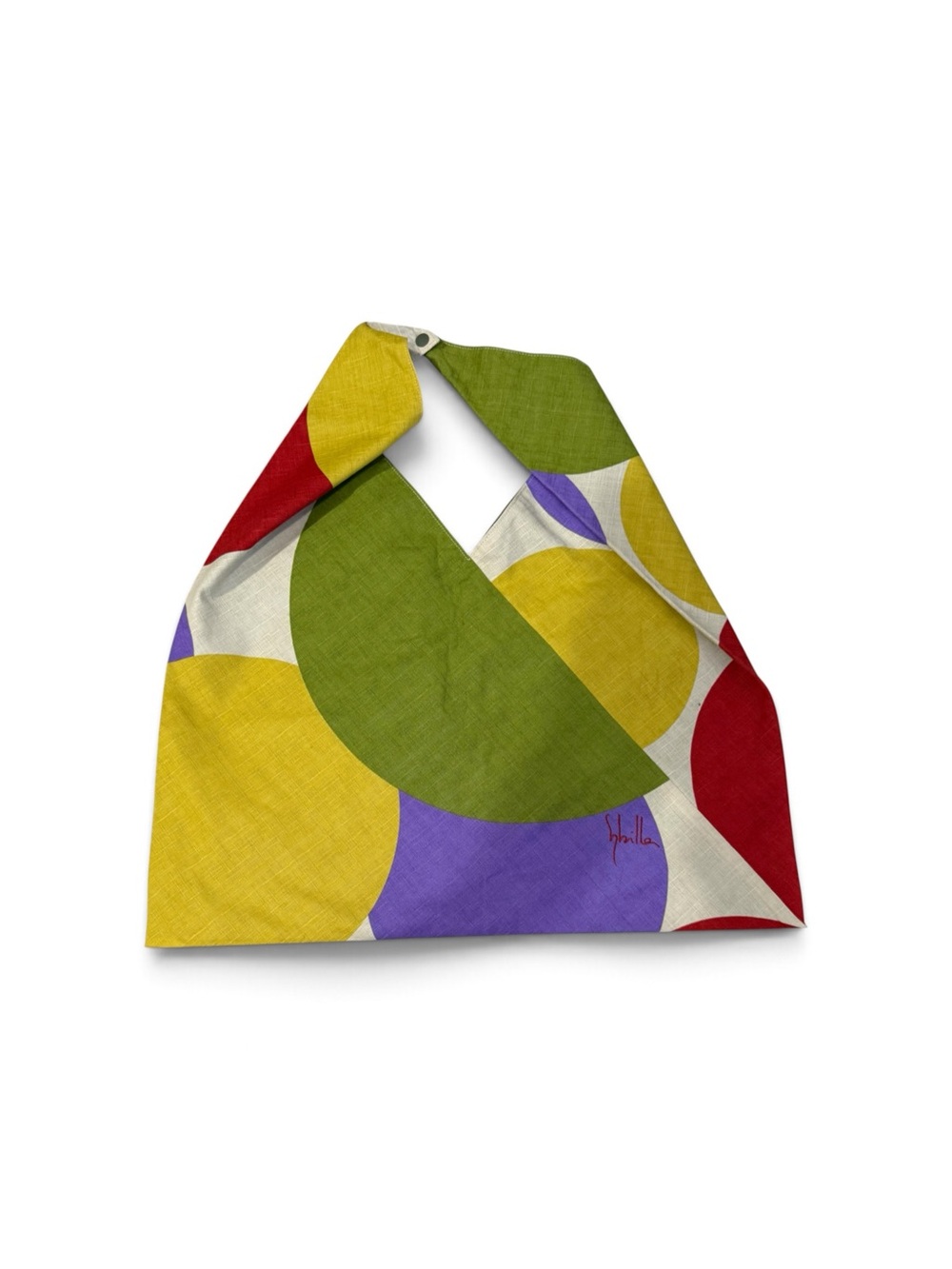 Sybilla Carambola Azuma Bag Geometric Cotton Japanese Furoshiki Tote